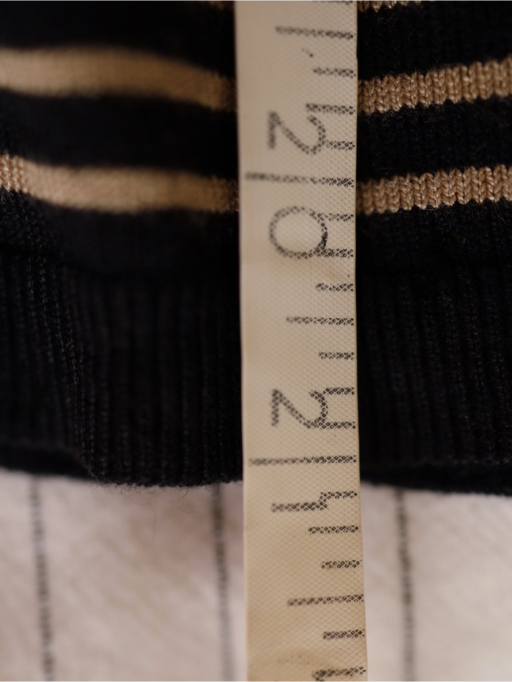 Striped Crewneck Sweater - Navy & Tan - Picture 5 of 6